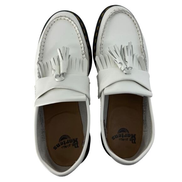 Dr Martens Adrian White Leather Tassel Loafers Fringe Platform Women’s 9 - Picture 6 of 9
